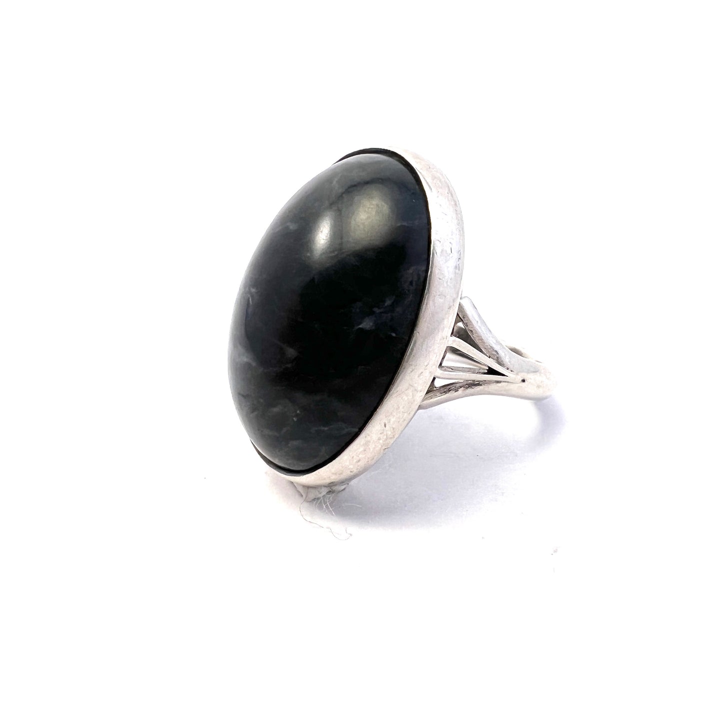 ORNO, Poland 1960-70s. Vintage Bold Solid Silver Dark Blue Sodalite Ring.