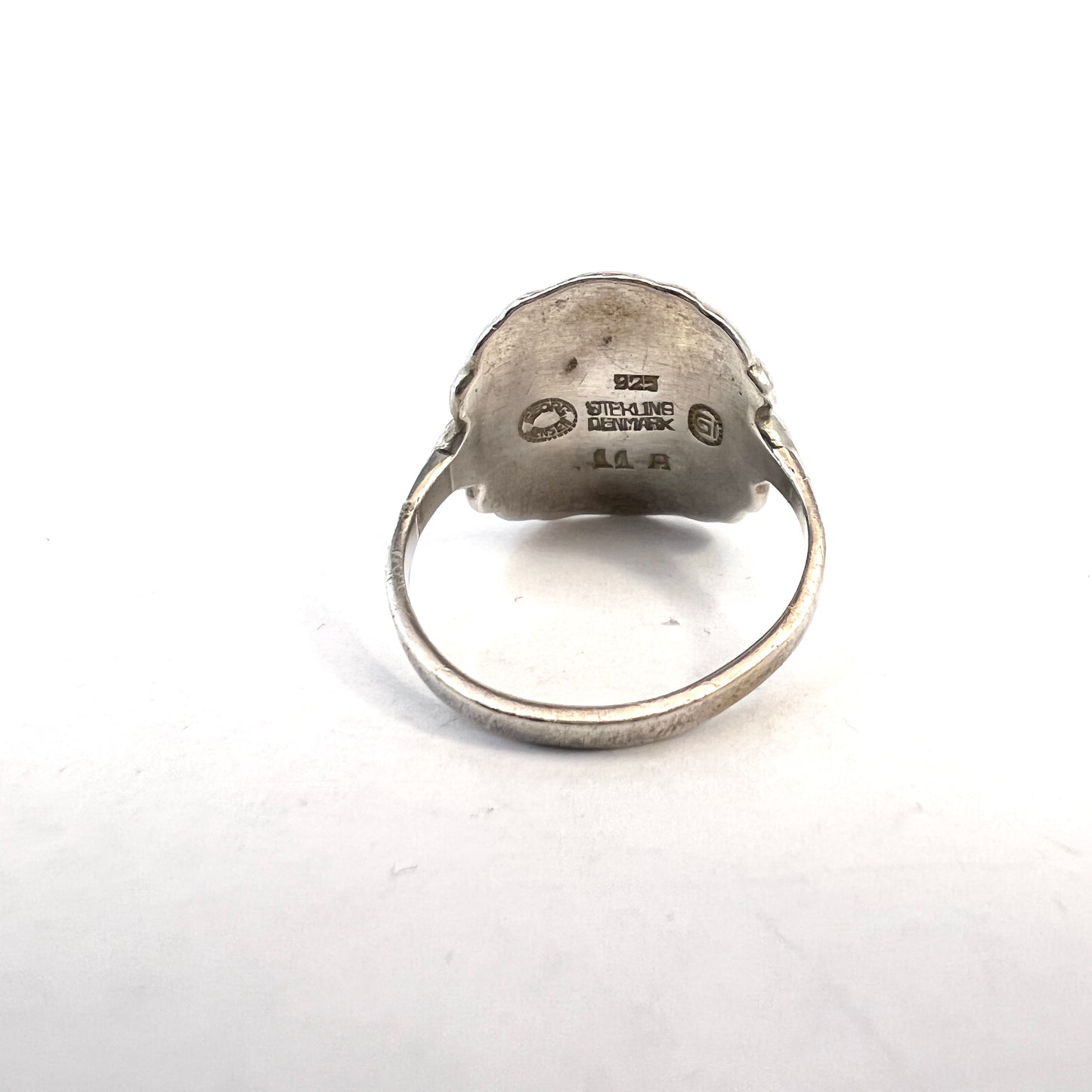 Georg Jensen, Denmark 1915-30. Sterling Silver Rose Quartz Ring. Design 11A