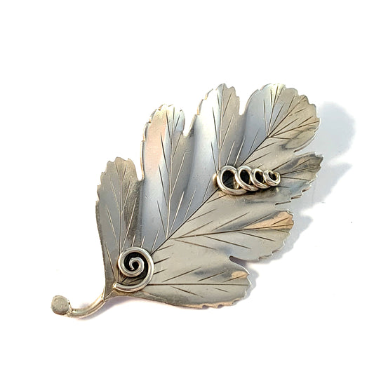 E E Johansson, Sweden 1953 Mid Century Sterling Silver Brooch.