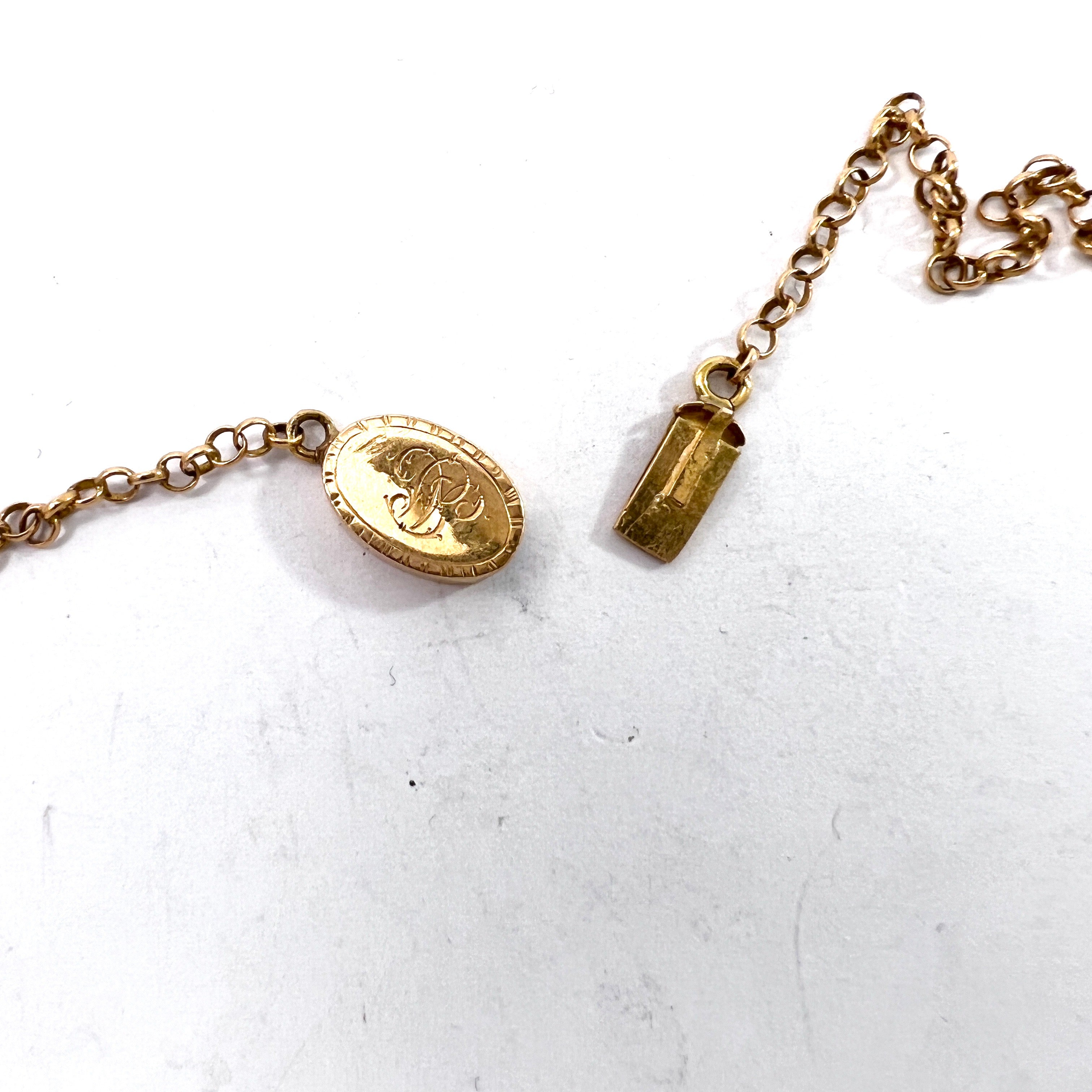 Paul Romare, Sweden 1792-1841. Antique Georgian 18k Gold Long Guard Chain Necklace.