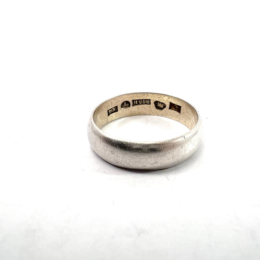 Soumen Kultaseppä, Finland 1903. Antique Solid Silver Wedding Band Ring.