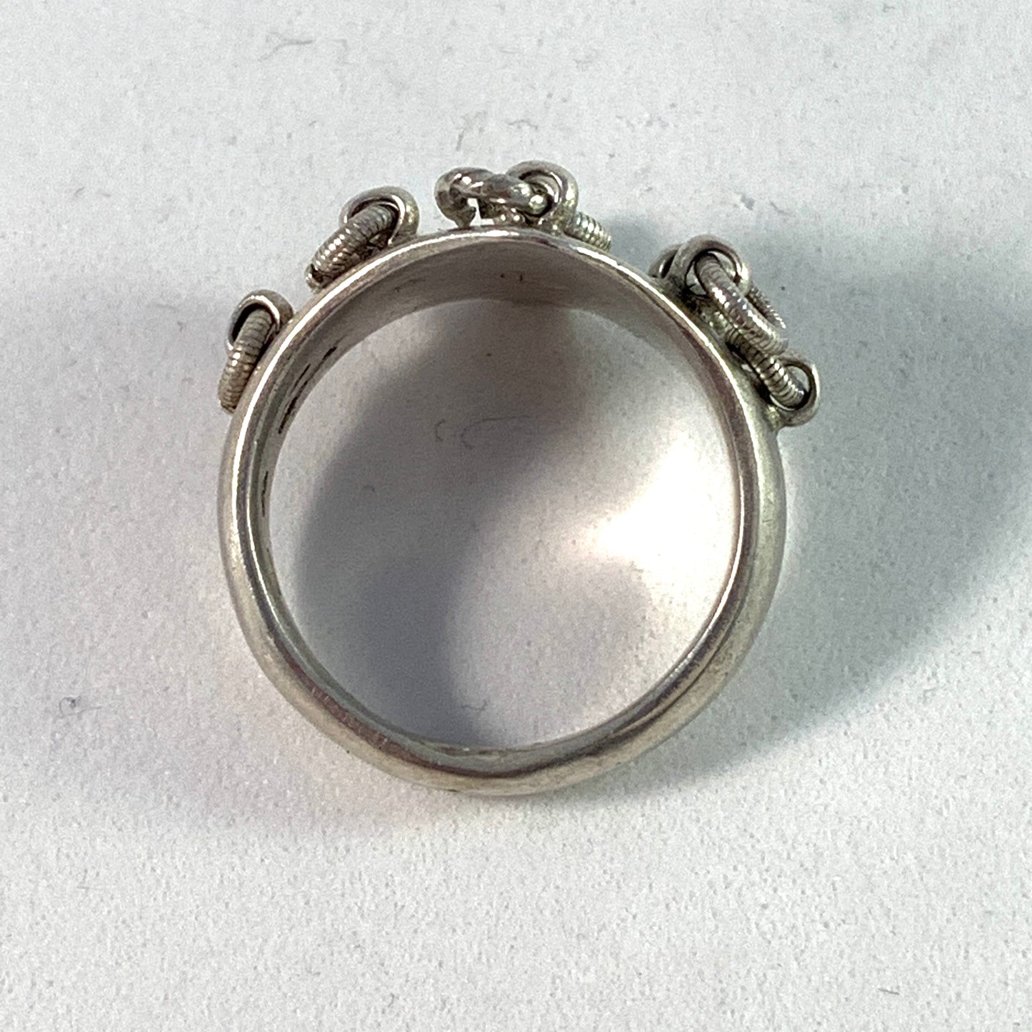 Piteå, Sweden early 1900s, Solid Silver Traditional Sami Ring.
