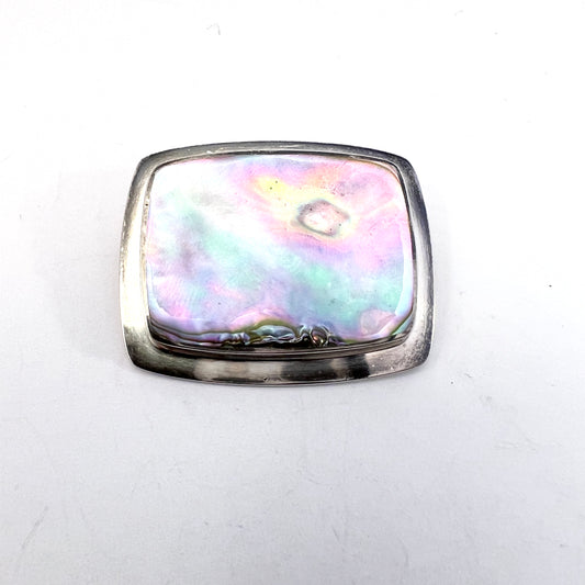 Palle Bisgaard, Denmark 1960 Sterling Silver Abalone Brooch.