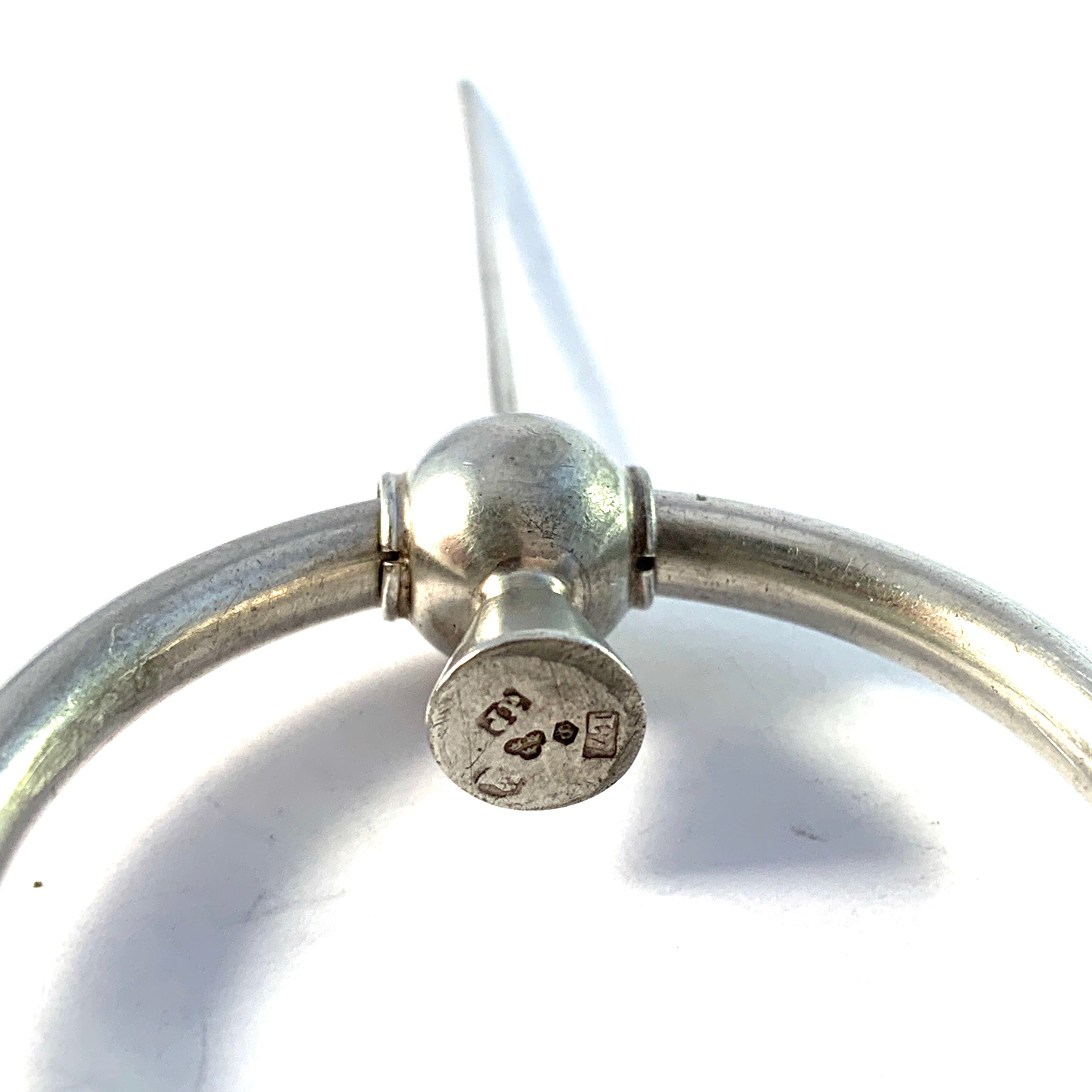 Johan Petterson, Sweden 1913. Antique Silver Fibula Brooch Scarf Pin