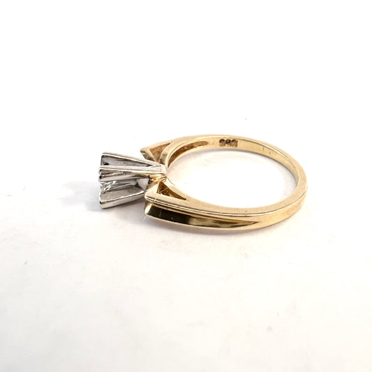 Kjeld Jacobsen, Denmark c 1950s. Mid-century Modern 14k Gold Diamond Ring.