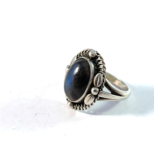 Georg Jensen, Denmark. Vintage Sterling Silver Labradorite Ring. Design 1.