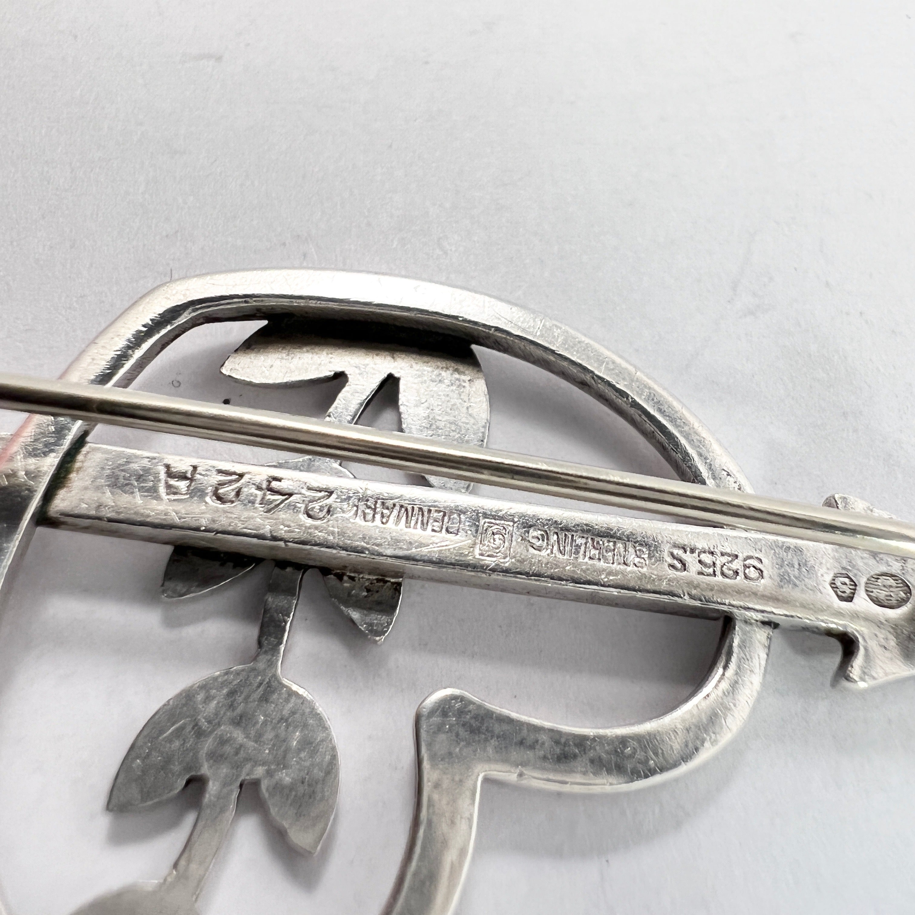 Georg Jensen 1933-44. Vintage Sterling Silver Brooch. Design 242A by Arno Malinowski