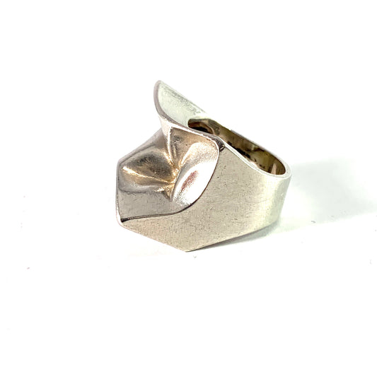 Björn Weckström for Lapponia, Finland 1976. Bold Sterling Silver Ring. Design Carina.