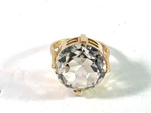 Markström, Sweden 1960s Bold 18k Gold Rock Crystal ring.