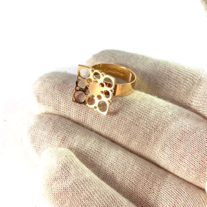 Liisa Vitali for Westerback, Finland year 1970. 14k Gold Ring. Design Pitsi (Lace)