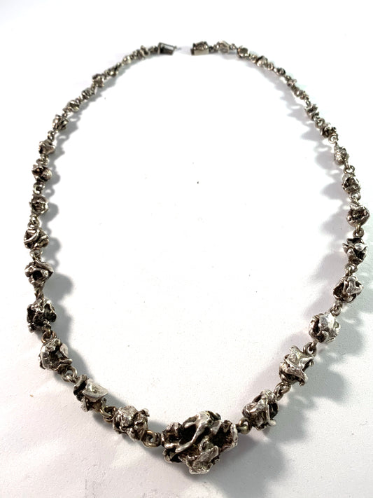 Aage Weimar, Copenhagen Mid Century Massive Silver Necklace.