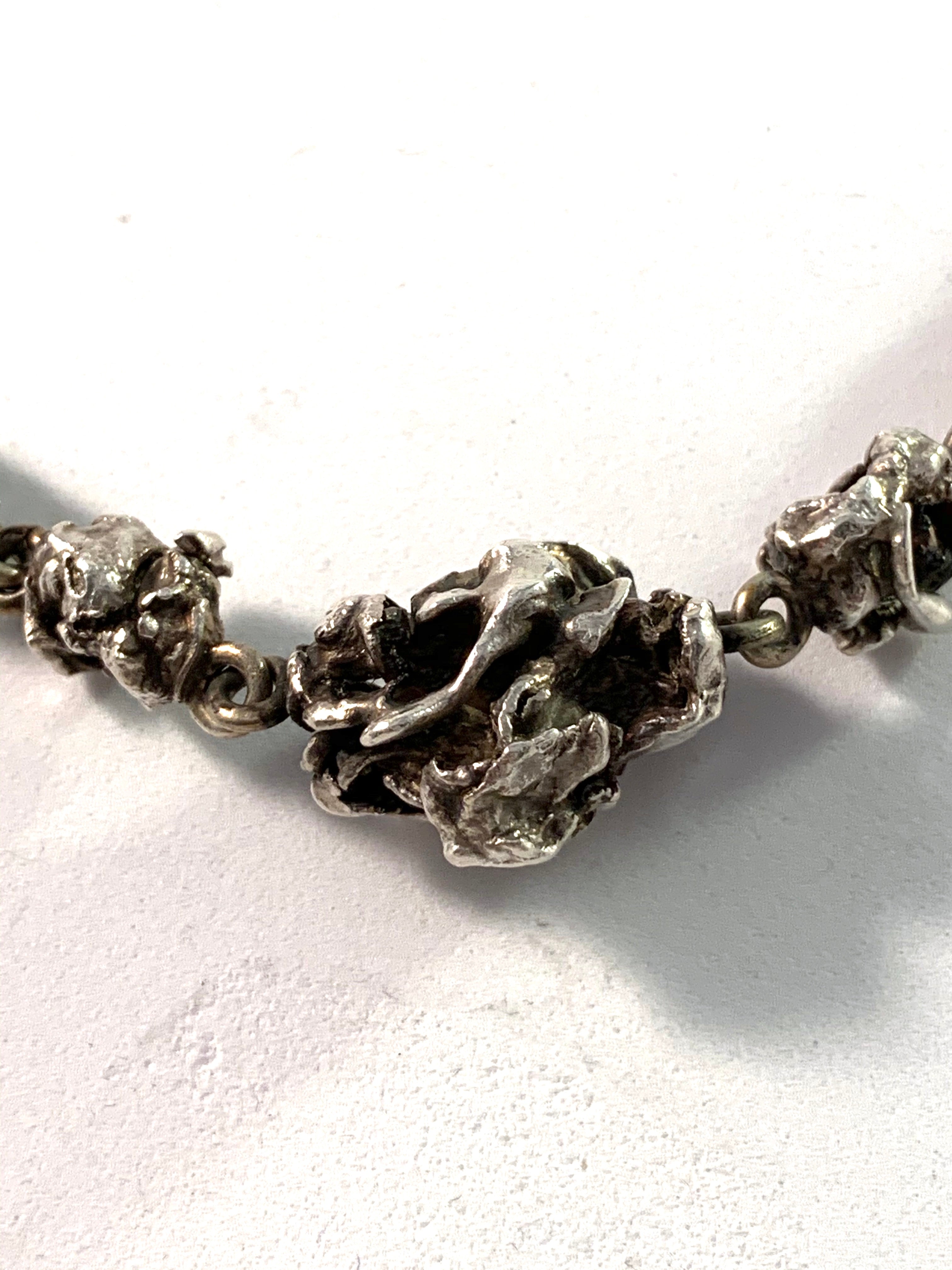 Aage Weimar, Copenhagen Mid Century Massive Silver Necklace.