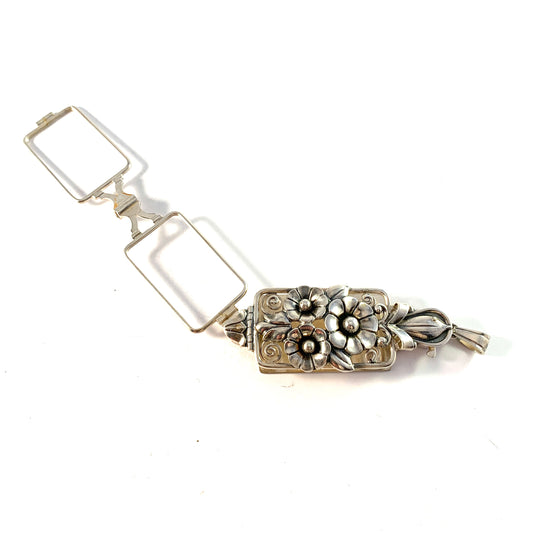 KE Carlson, Sweden 1931. Vintage Silver Lorgnette Pendant.