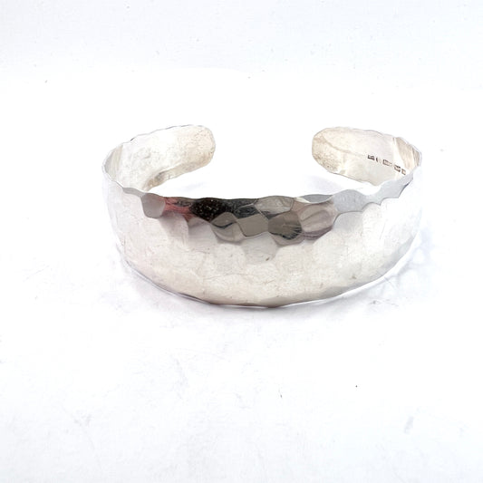 Kello Oy, Finland 1962. Vintage Solid Silver Cuff Bracelet.