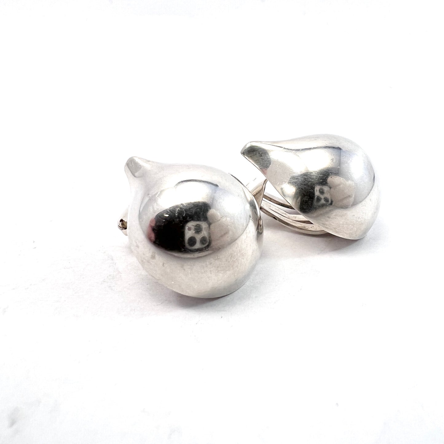 Hans Hansen, Denmark 1960s. Sterling Silver Earrings. Signed. Rare.