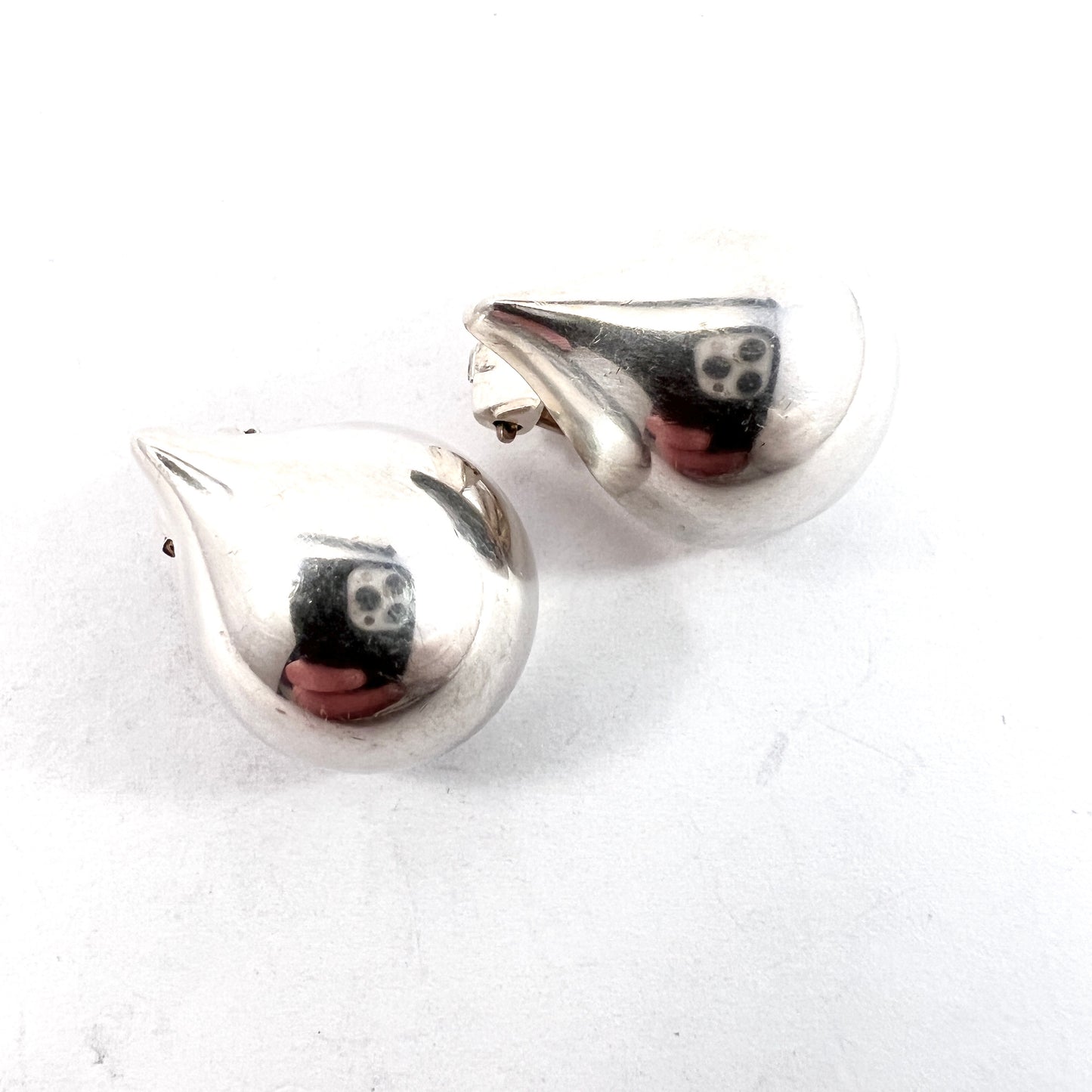 Hans Hansen, Denmark 1960s. Sterling Silver Earrings. Signed. Rare.