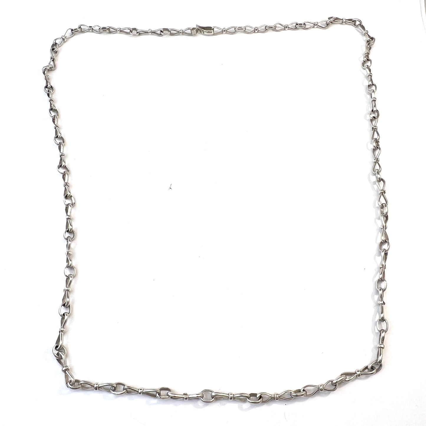 Mexico, UK Import 1973 Vintage 31 inch Sterling Silver Chain Necklace.