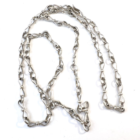 Mexico, UK Import 1973 Vintage 31 inch Sterling Silver Chain Necklace.