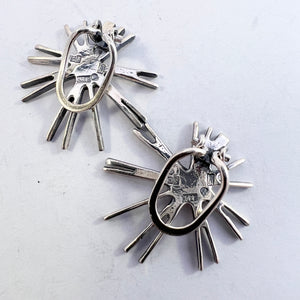 Kultateollisuus Oy, Finland 1971. Vintage Sterling Silver Earrings.