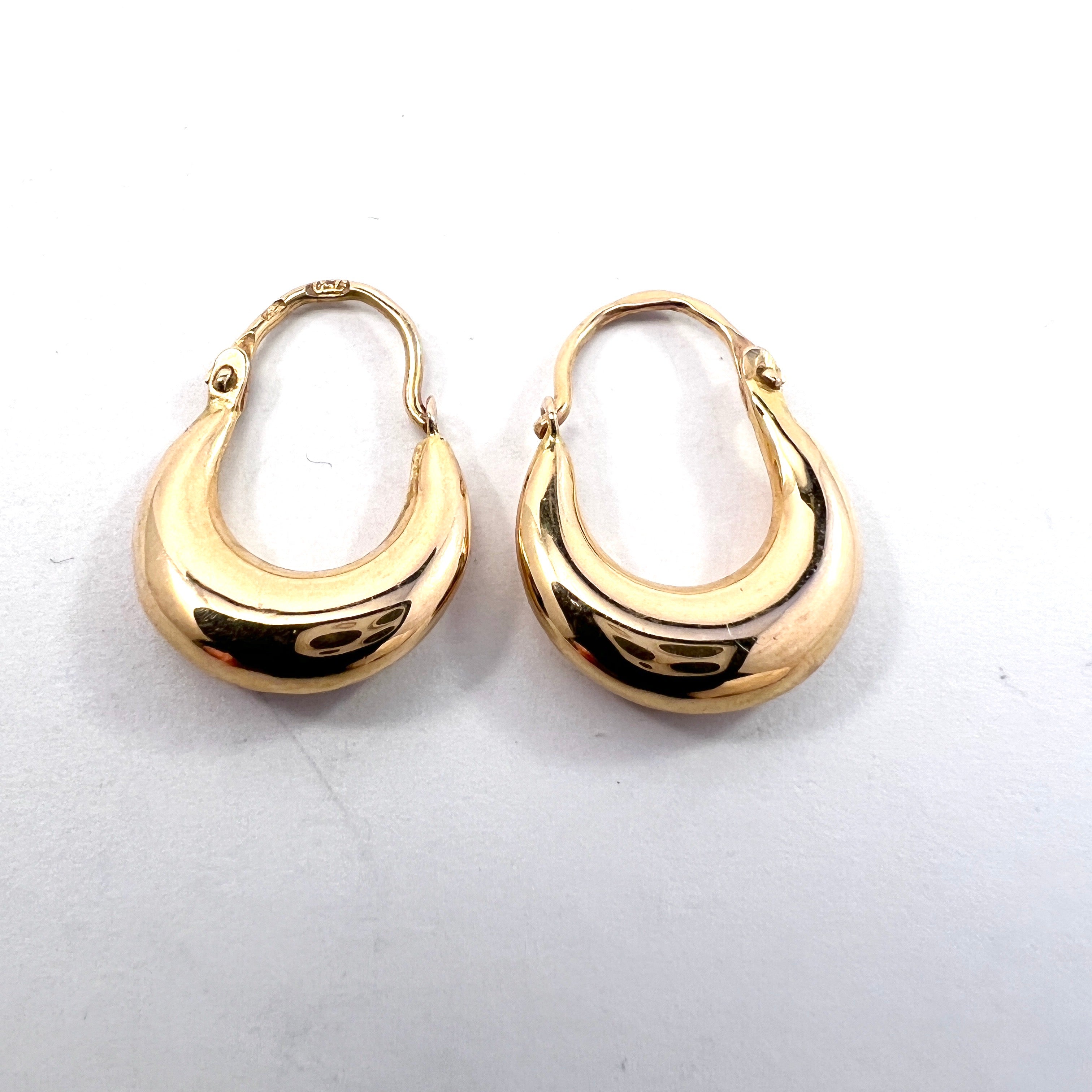Sweden 1960-70s. Vintage 18k Gold Earrings.