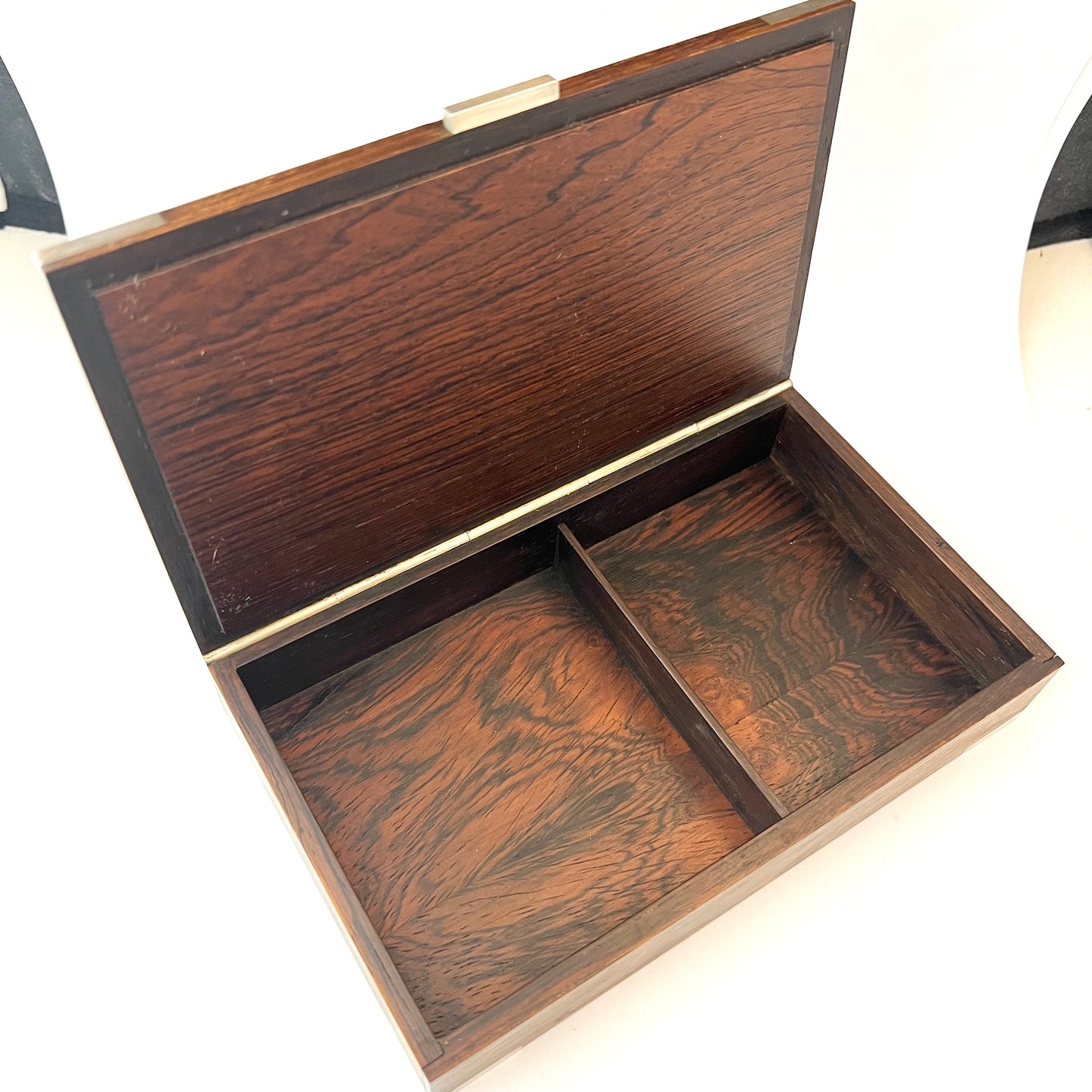 Hans Hansen, Denmark. Mid-century Silver Rosewood Table Box.