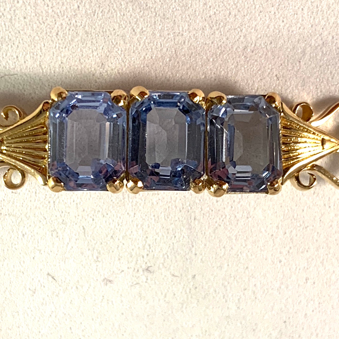 J Petersson, Stockholm 1950 Mid Century 18k Gold Spinel Bracelet.