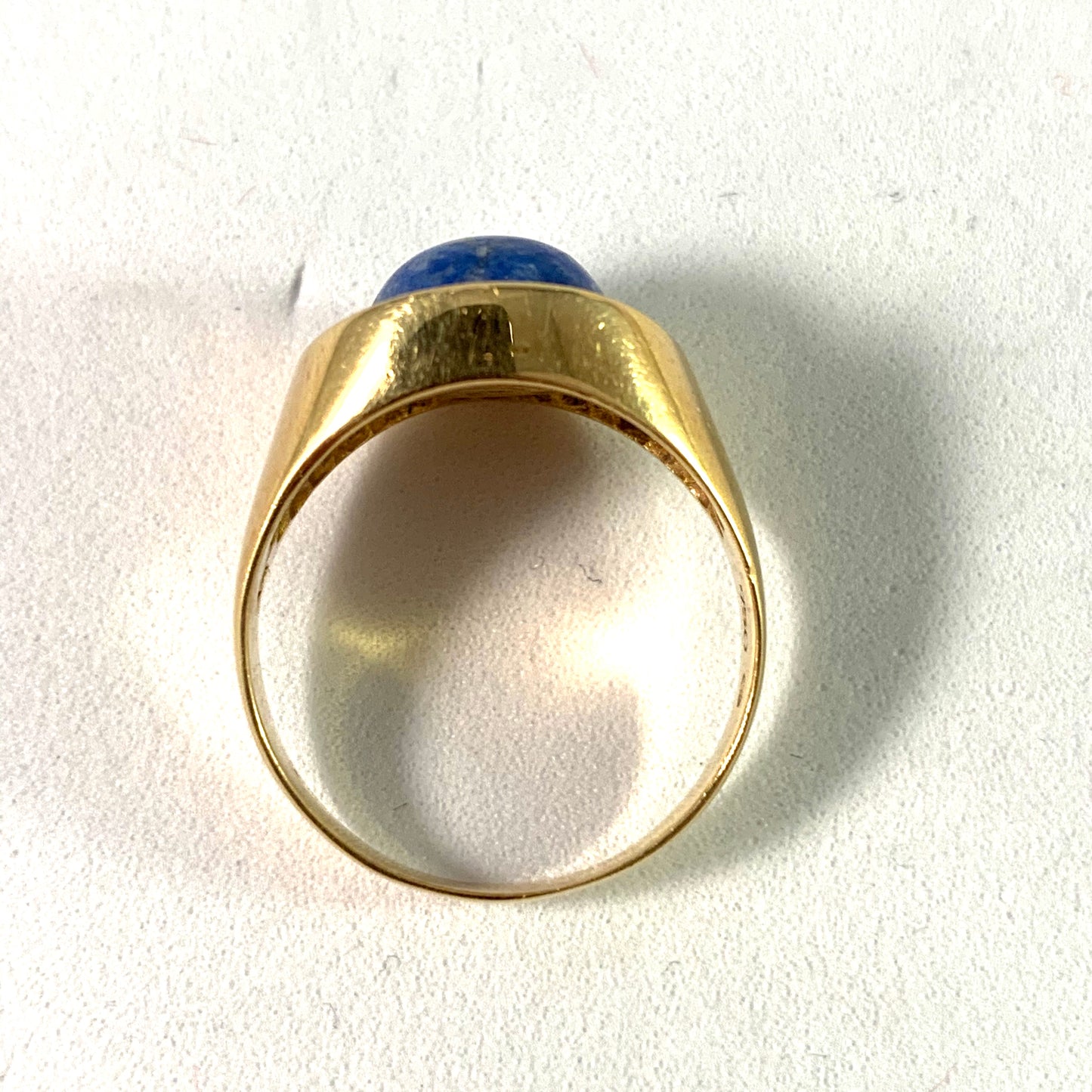 Einer Fehrn, Denmark 1960s Modernist 18k Gold Sodalite Ring.