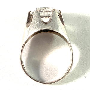 Wiktorsson, Sweden 1960s Sterling Rock Crystal Ring. Unisex Ring