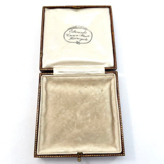 Antique Edwardian Edwards Crown Place Harrogate Brooch Box.