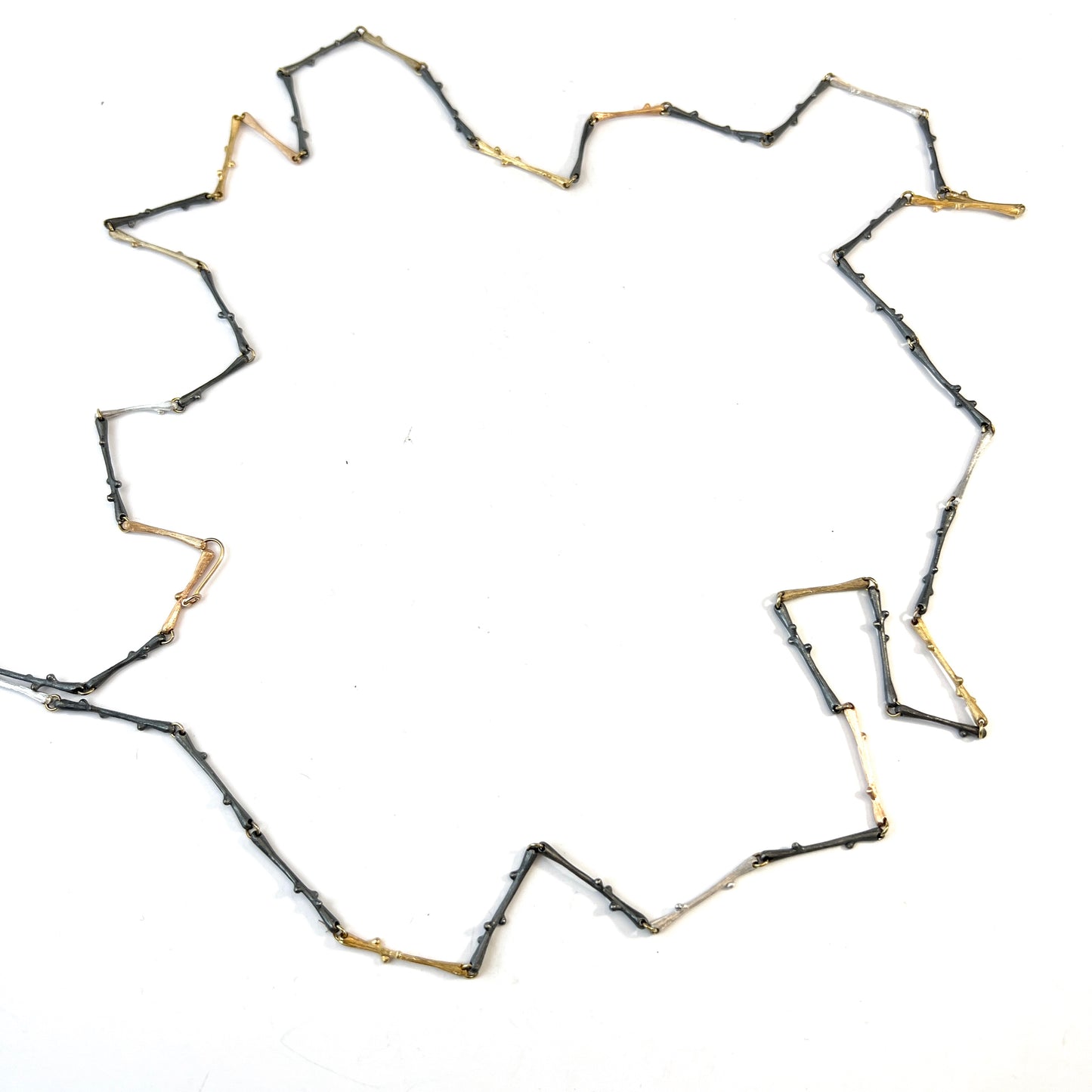 Ole Lynggaard, Denmark 18k Gold Silver Long Necklace. Design: Nature