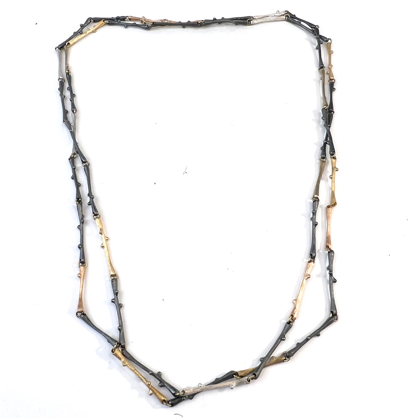 Ole Lynggaard, Denmark 18k Gold Silver Long Necklace. Design: Nature