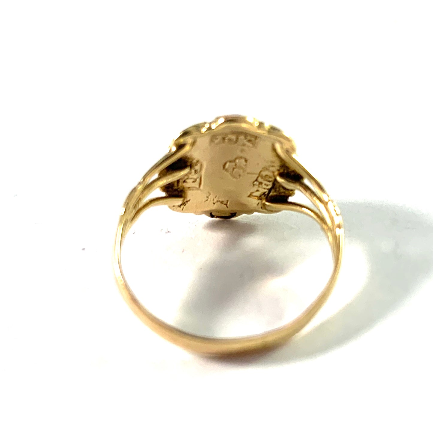 Carl Petter Norlin, Sweden 1836. Antique 18k Gold Paste Pearl Ring.