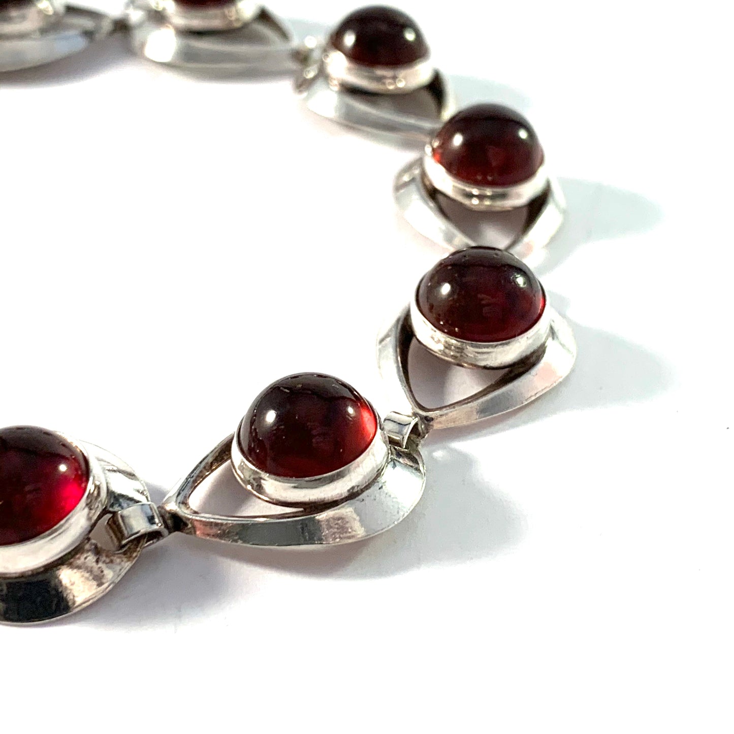 Swedish Import c 1960s Sterling Silver Baltic Amber Bracelet.