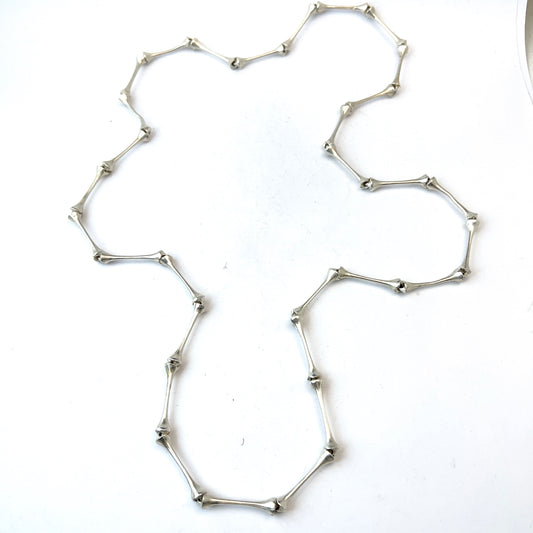 Bjorn Weckstrom for Lapponia, Finland 1977. Iconic Bones Sterling Vintage Necklace.