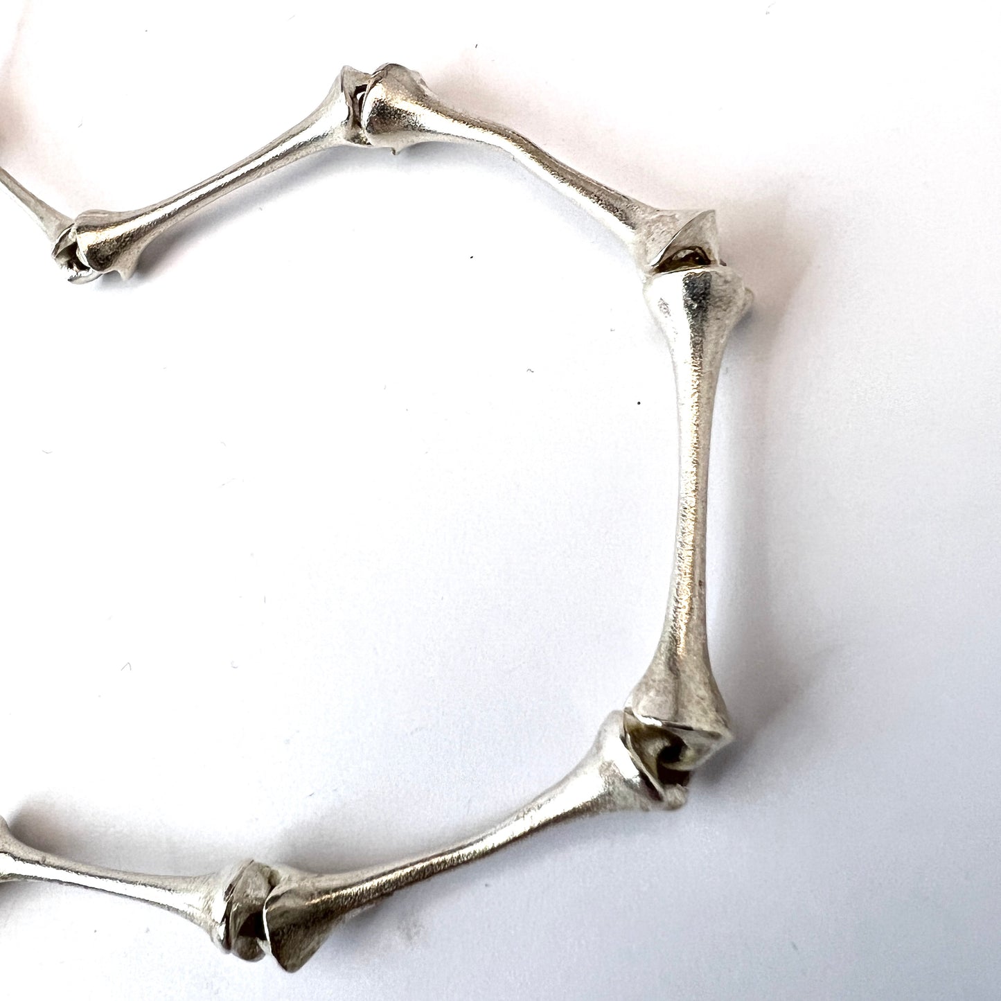 Bjorn Weckstrom for Lapponia, Finland 1977. Iconic Bones Sterling Vintage Necklace.