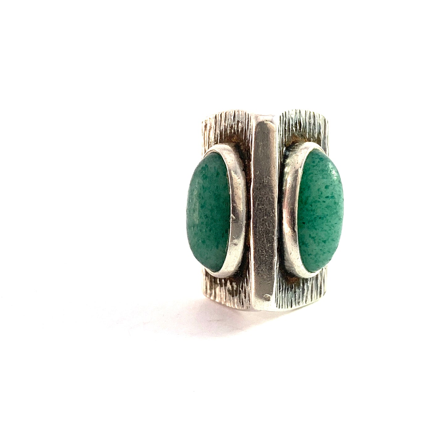 Elis Kauppi,  Kupittaan Kulta Finland 1960s. Sterling Silver Aventurine Ring.