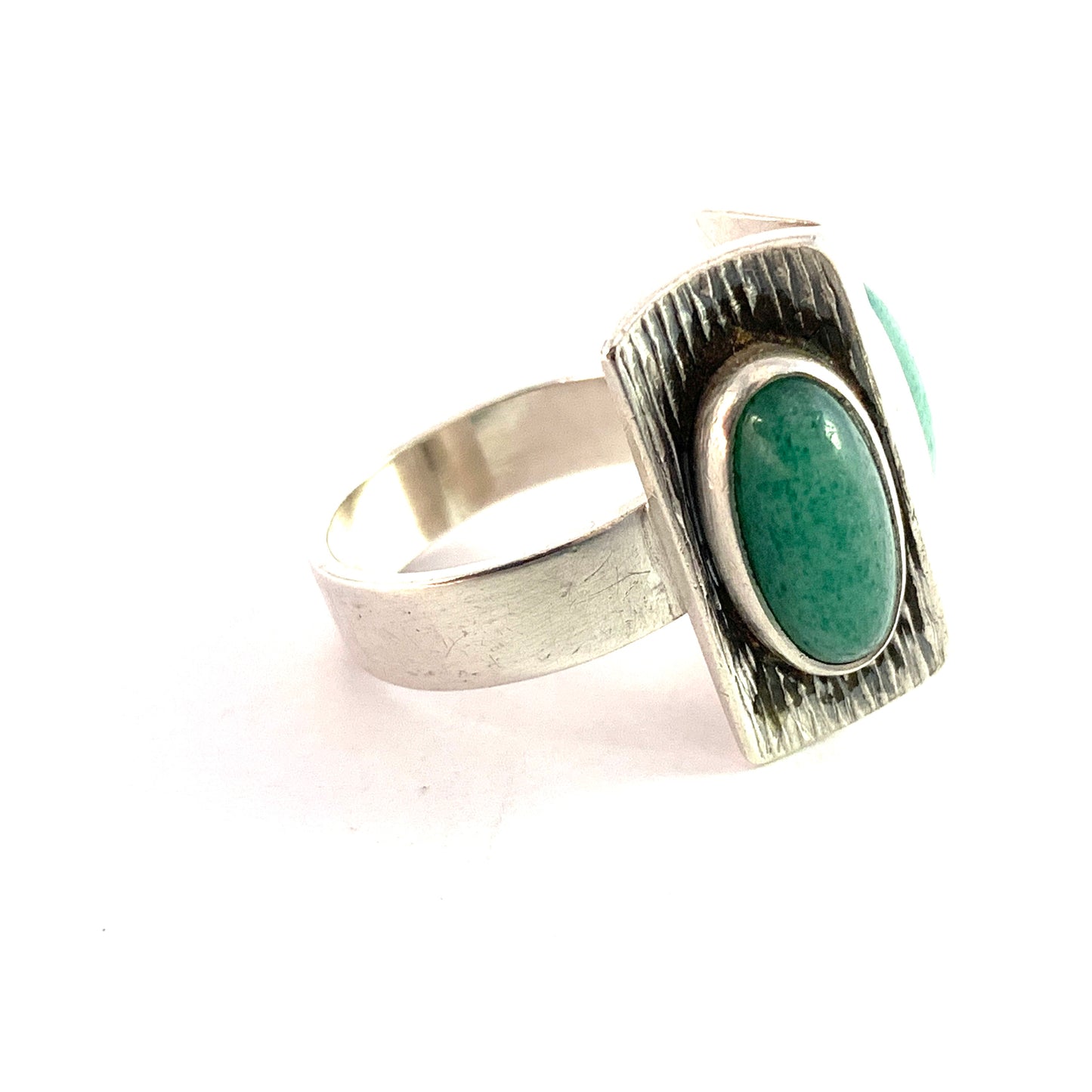 Elis Kauppi,  Kupittaan Kulta Finland 1960s. Sterling Silver Aventurine Ring.