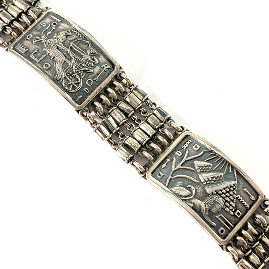 Egypt, Vintage Sterling Silver Unisex Bracelet. 1.9oz