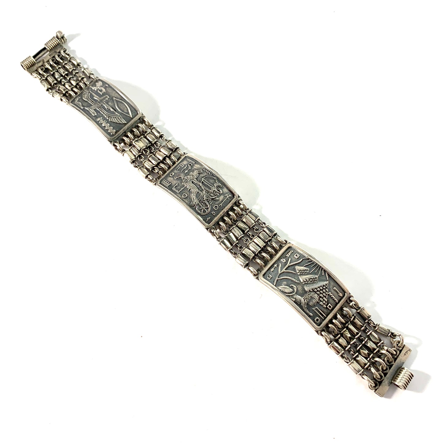 Egypt, Vintage Sterling Silver Unisex Bracelet. 1.9oz