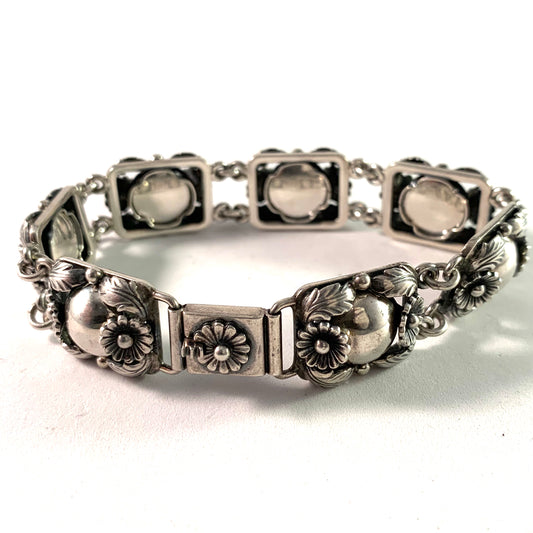 Niels Erik From, Denmark 1950s Mid Century Sterling Bracelet.