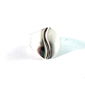 Andreas Mikkelsen, Denmark 1970s. Vintage Modernist Sterling Silver Ring. Signed