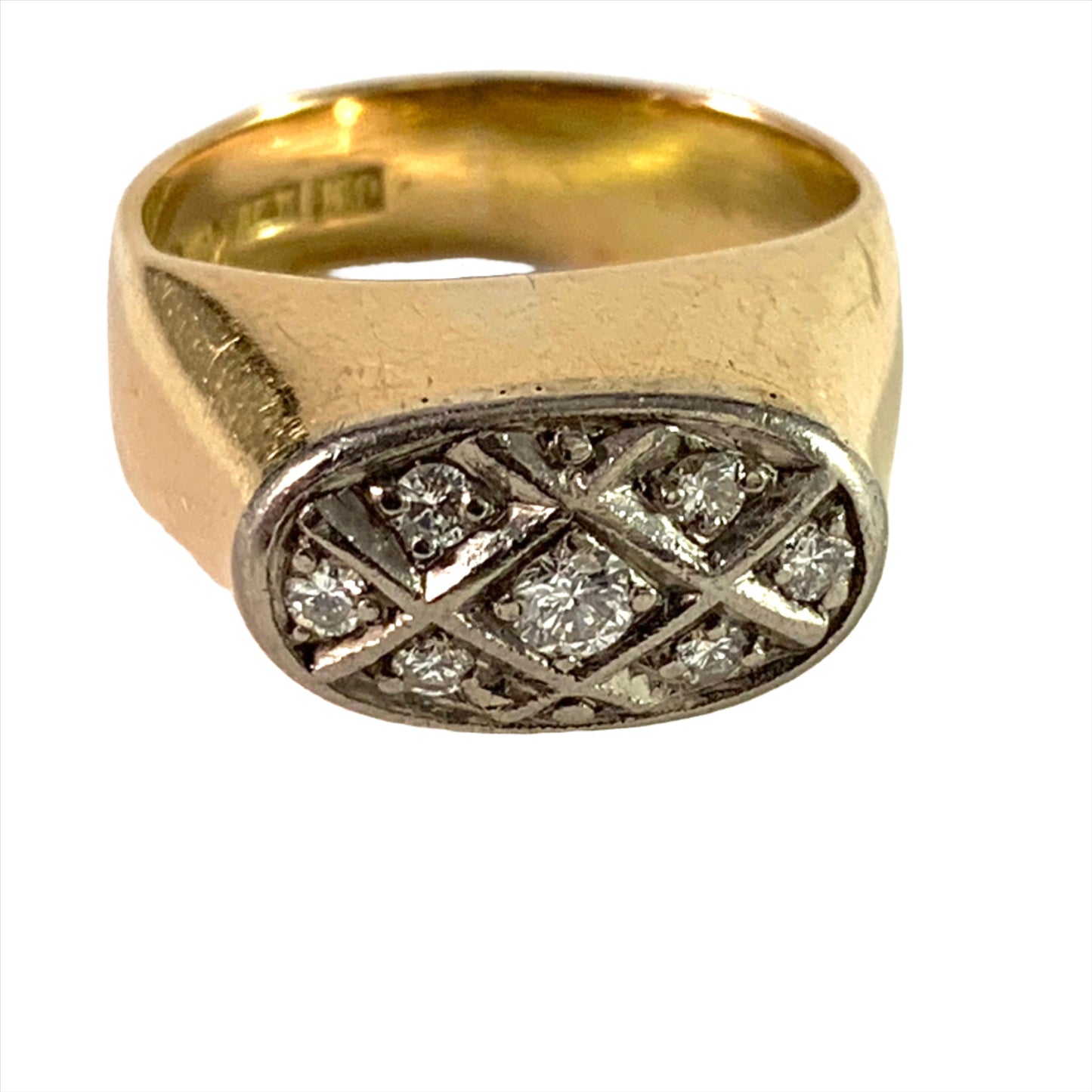 Johan GA Bergqvist , Sweden 1960 Modernist 18k Gold Diamond Ring