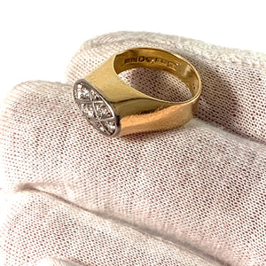 Johan GA Bergqvist , Sweden 1960 Modernist 18k Gold Diamond Ring