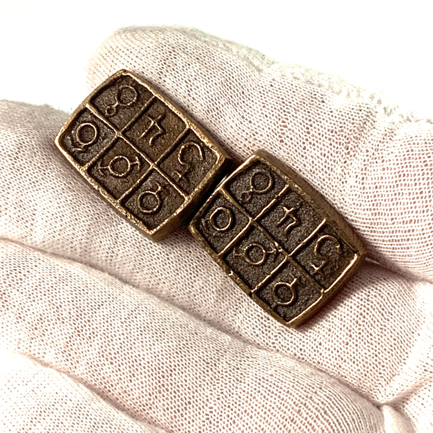 Robbert, Sweden 1970s Large Chunky Bronze Cufflinks.