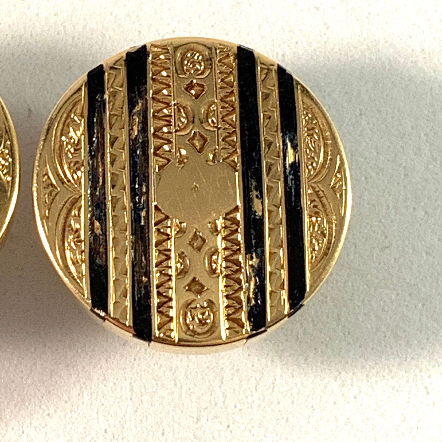 Jacob E Torsk, Sweden 1864, Victorian 18k Gold Buttons.