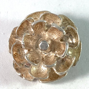 Bronsil, Sweden Vintage Sterling Silver Flower Pendant.