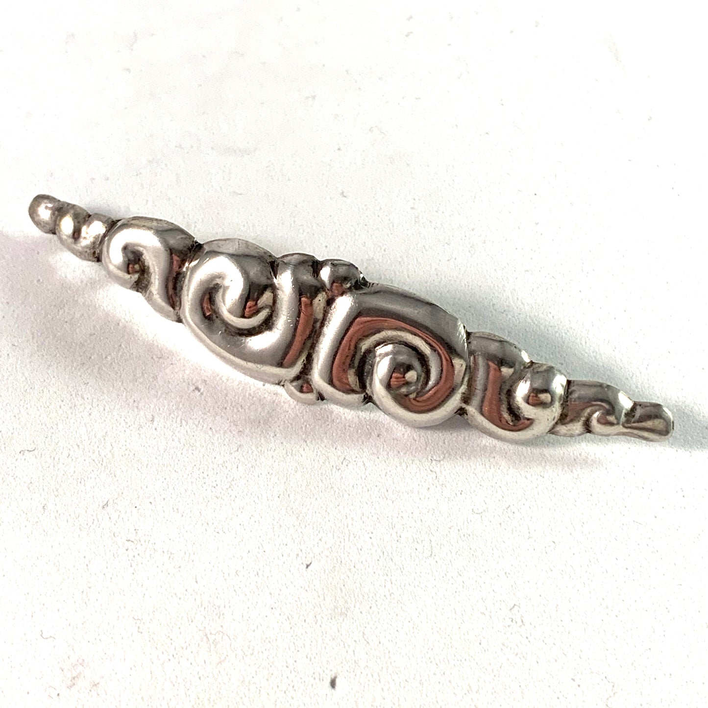 Niels Jensen & Son, Denmark 1910s Art Nouveau Silver Brooch.