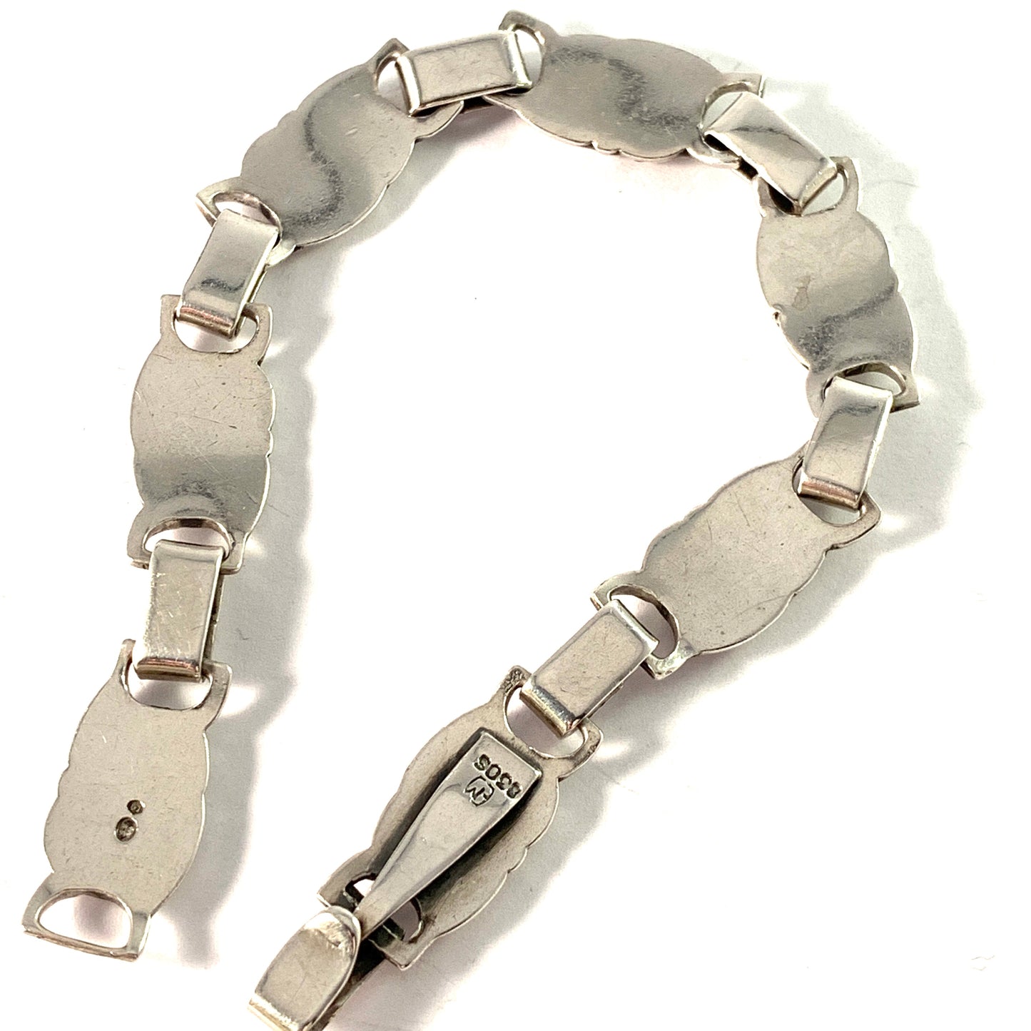 Eiler & Marløe, Denmark 1940s Solid Silver Link Bracelet.