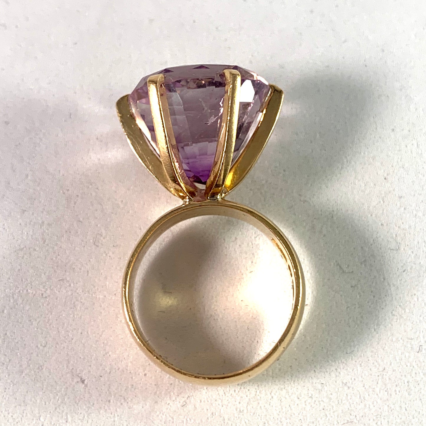 J Petersson, Stockholm 1962 Modernist 18k Gold Amethyst Ring