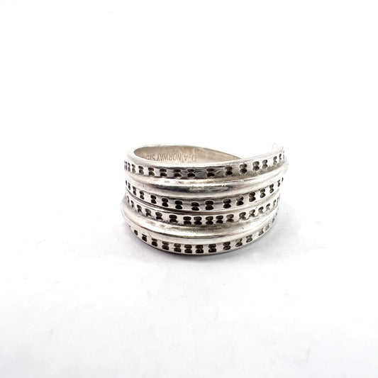 David Andersen, Norway 1960s Viking Saga Series Sterling Silver Ring.